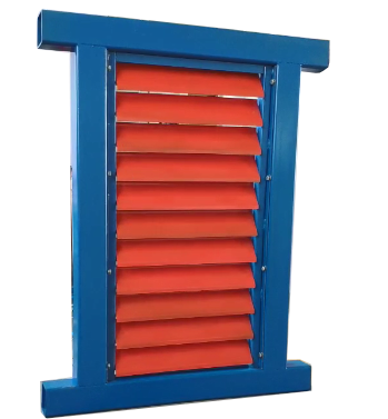 钢制的双开式调节风门可通过百叶窗调节风量
